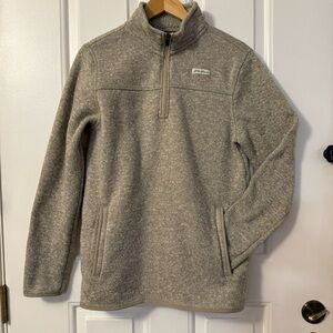 Eddie Bauer quarter zip sweater tan medium
